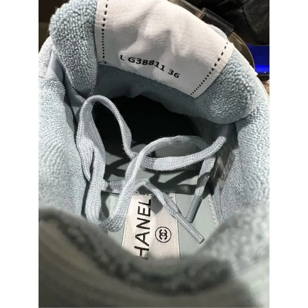 Gorgeous chanel light blue sneakers size 36